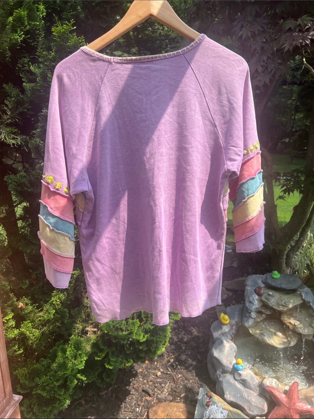 Blue Sky Lavender Layered Ruffle Raglan Sweatshirt - Picture 5 of 5